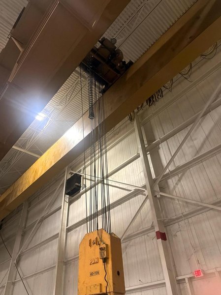 40 TON P&amp;H HARNISCHFEGER OVERHEAD DOUBLE GIRDER BRIDGE CRANE. STOCK # 1085926
