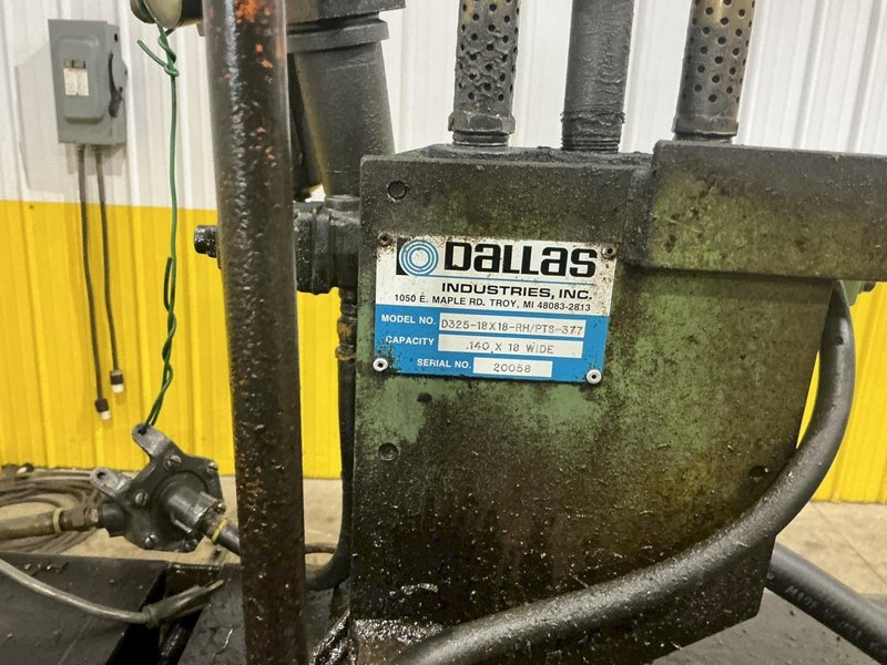18" X .140" X 18" DALLAS MODEL MODEL D325-18X18-RH/PTS-377 AIR FEEDER &amp; STRAIGHTENER MODEL #PTS-377 : YOBRO 26141