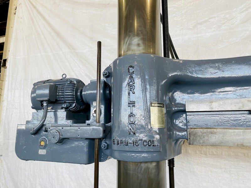 6' X 15" CARLTON 3A RADIAL ARM DRILL. STOCK # 0844121