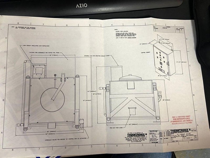 02) Thermtronix GT-3000, Gas Fired, Aluminum Furnace, 2018 – Never Used Still in Factory Crate