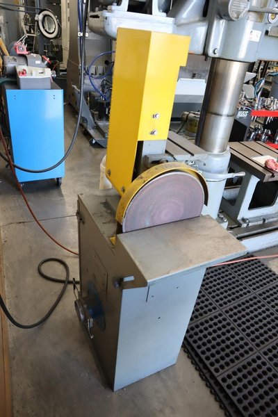 Kalamazoo Combination Belt and Disc Grinder, 12" Disk, 6" Belt w Metal Stand Work Tables- Auction Item