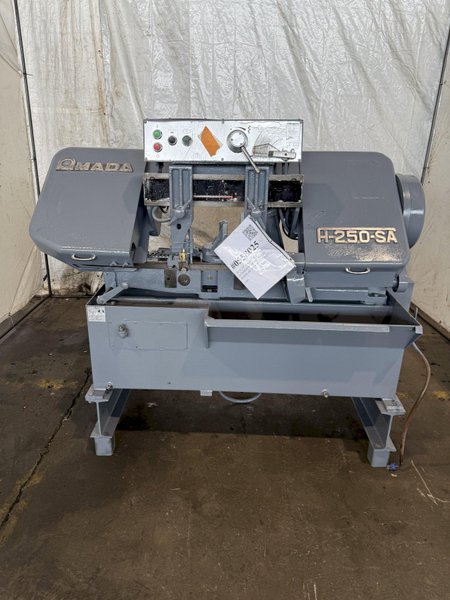 10" X 10" AMADA HA250SA HORIZONTAL BANDSAW. STOCK # 0558025.