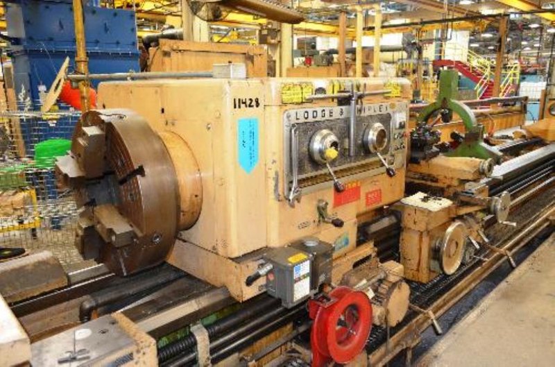 32.5" X 22'/10' LODGE &amp; SHIPLEY HOLLOW SPINDLE DUAL BED LATHE: STOCK #61320