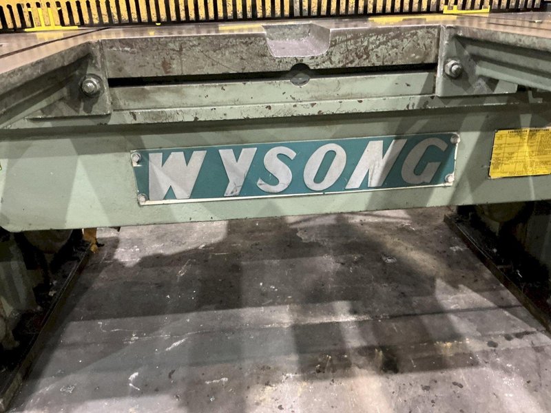4' X 10 GAUGE WYSONG MODEL #1048 MECHANICAL POWER SQUARING SHEAR W/ BACK GAUGE : YOBRO #26001