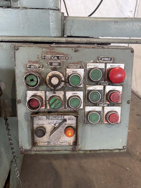 16" X 48" GALLMEYER &amp; LIVINGSTON HYDRUALIC SURFACE GRINDER. STOCK # 1214825