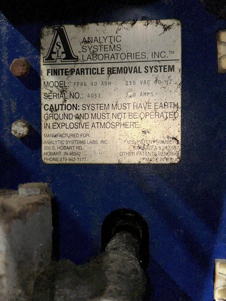 ASL MODEL #FPRS-40-ABH FLUID PURIFICATION SYSTEMS: STOCK #23326