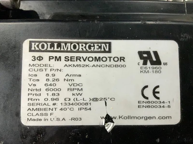 Kollmorgen  Pm Servomotor W/ Micron Gearhead - Akm52k-ancndb00