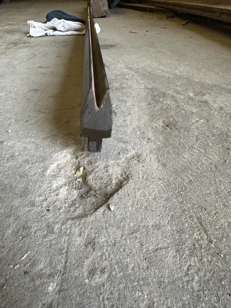 1 - PREOWNED ACUTE DIE, 99" LONG X 1 3/4" TALL, 3/8" V-OPENING