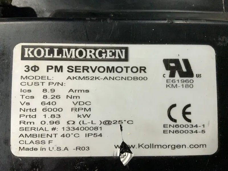 Kollmorgen  Pm Servomotor W/ Micron Gearhead - Akm52k-ancndb00