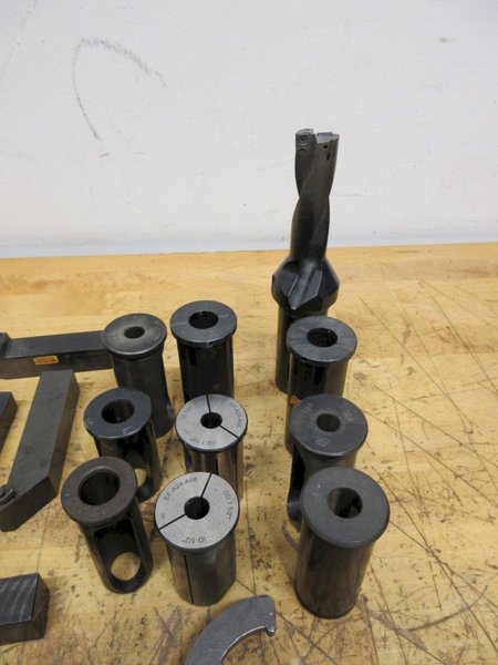 Lathe Tooling, Assored Inserted Tool Holders, Boring Bar Sleeves, Wrenches and Bushings- Auction Item