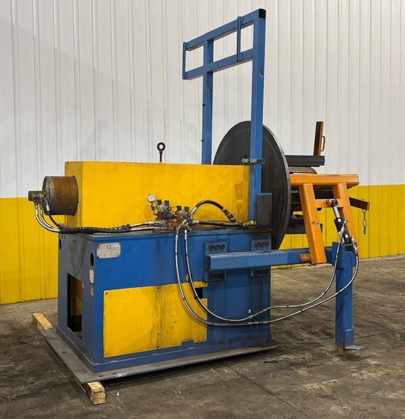15,000 LBS X 24" DAHLSTROM MODEL #15H-24-1824 MOTORIZED UNCOILER COIL REEL: YOBRO #24234