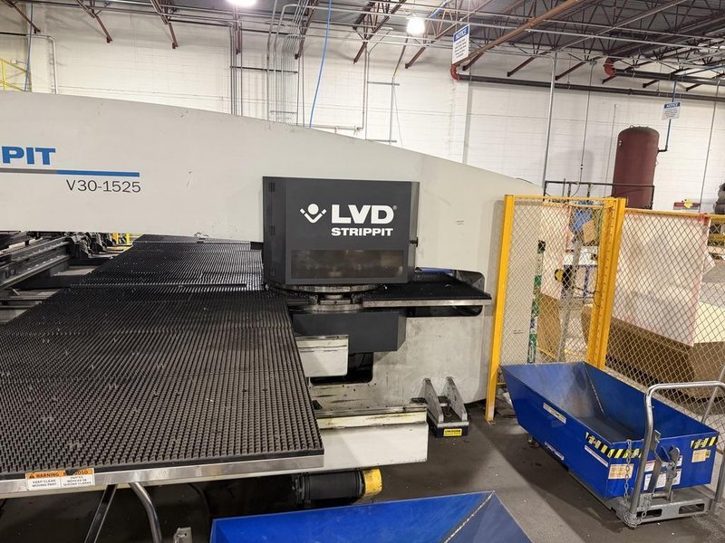 LVD STRIPPIT 30 TON TURRET PUNCH MODEL V30-1525, NEW 2011, 60" X 98.4" CAPACITY, FANUC 18i-PB CONTROL, TOOLING, SPARE PARTS , AND LASER LIGHT CURTAINS INCLUDED