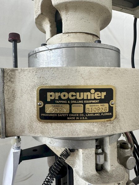 16" JET JDP-17MF DRILL PRESS EQUIPPED WITH PROCURNIER #3 TAPPING ATTACHMENT. STOCK # 0954523