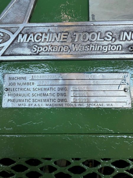 10,000 LBS X 48” X 72" OD ASC MODEL #10D48D22/5H200 DOUBLE END COIL REEL UNCOILER: STOCK #23383