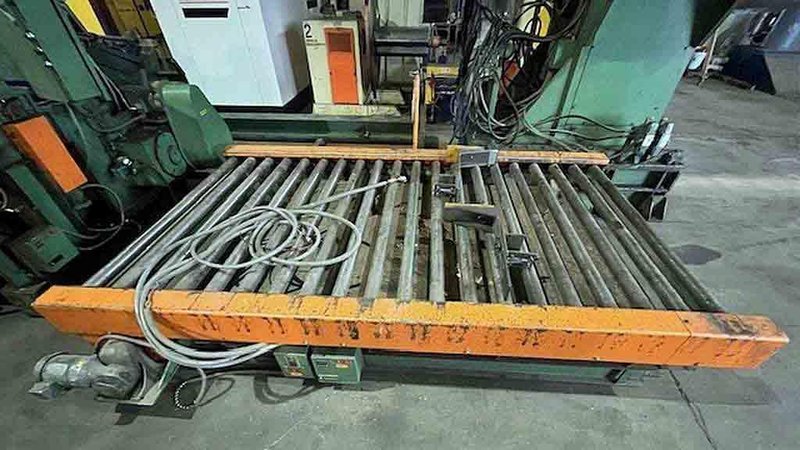 72" Scissor Lift Stacker, Roller Conveyor, Progressive  STOCK# 4418