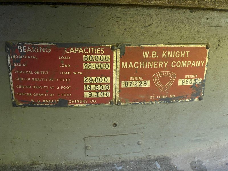 80,000 LBS (40 TON) X 60"  KNIGHT POWER TILTING ROTARY TABLE / WELDING POSITIONER: STOCK #18779