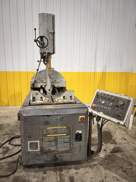 18" X 20" HYD-MECH MODEL #VW-18 VERTICAL BAND SAW w/ 45° MITER: STOCK #21928