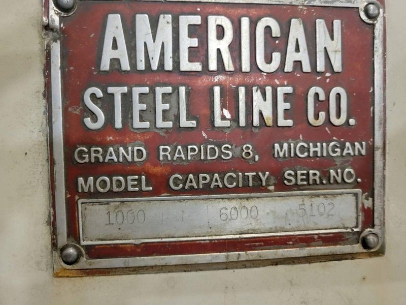 6,000 LB X 28" AMERICAN STEEL LINE MODEL #1000 MOTORIZED COIL REEL UNCOILER: STOCK # 3495