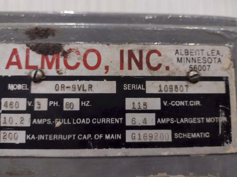 7.6 CU FT ALMCO MODEL #OR-9VLR ROTARY VIBRATORY FINISHER &amp; DEBURRER: YOBRO #25014