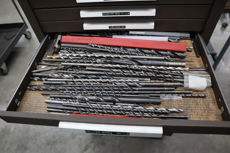 Kennedy 3-Tier Portable Tool Cabinet with Contents: Assorted Cutting Tools and More- Auction Item