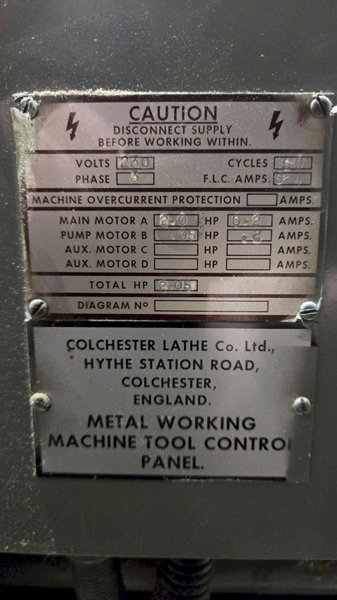 COLCHESTER CLASUING 600 GAP LATHE 260V USED