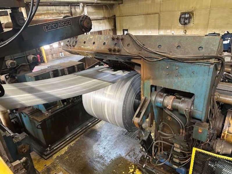 72" x 5/8" PRO-ECO / NELSON STEEL HEAVY GAUGE PICKLING LINE W/ TURRET RECOILER