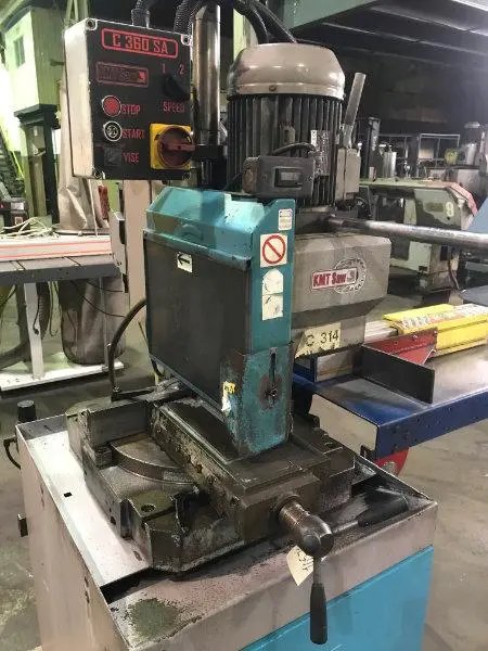 USED KMT C 360 SA SEMI-AUTOMATIC VERTICAL COLUMN COLD SAW WITH 6' TIGER STOP, Year 2006