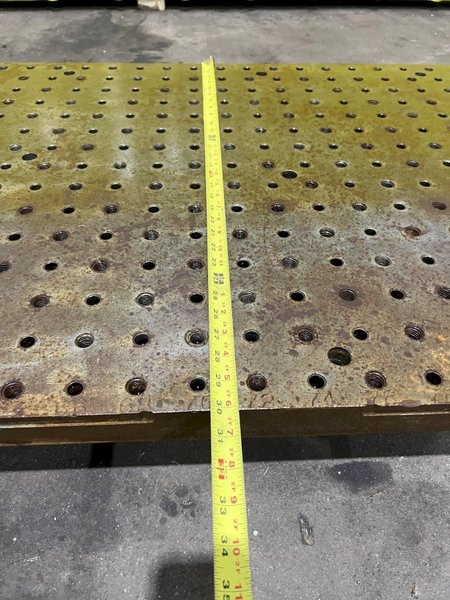 102" X 30" X 2" DRILLED &amp; TAPPED STEEL LAYOUT PLATE: STOCK #18318