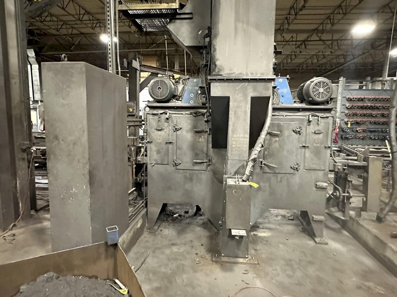 6" X (2) 15 HP WHEEL WHEELABRATOR "SKEW ROLL PIPE &amp; BAR" SHOT BLAST BLASTER SYSTEM: STOCK #20002