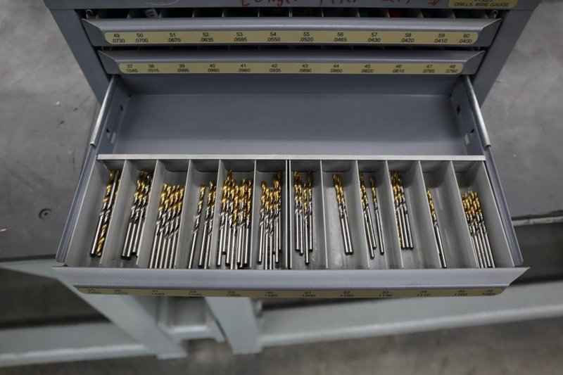 Huot Drill Index, Wire Gauge Drills, 5 Drawer- Auction Item