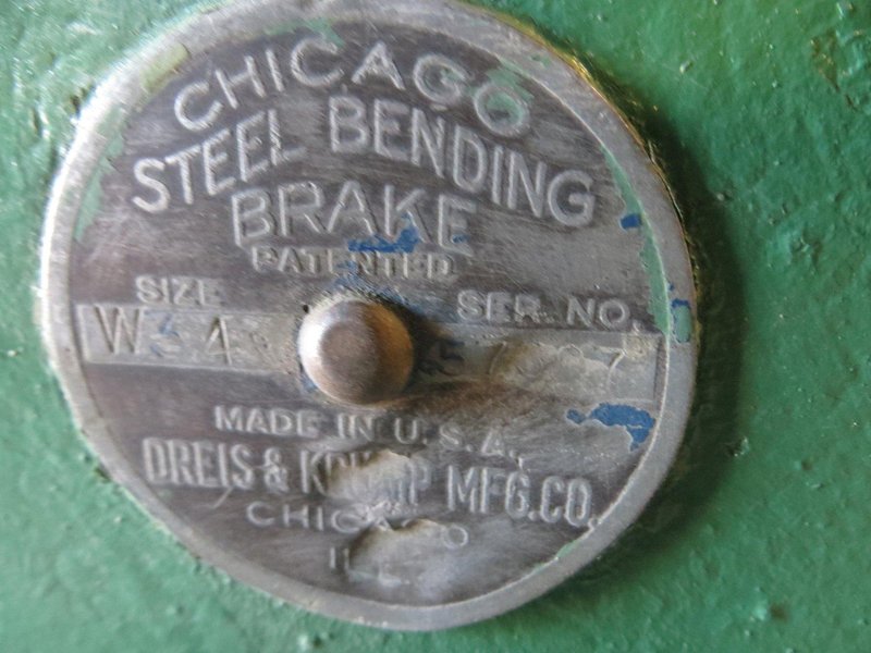 14 Ga x 4 ft. Chicago (DREIS &amp; KRUMP) FINGER BRAKE MODEL W-34