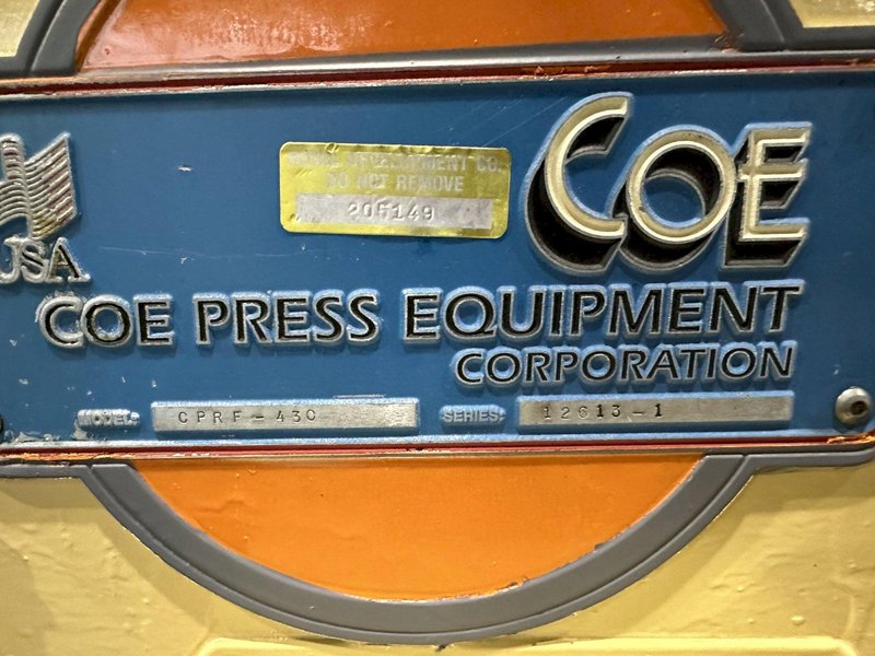 30" x .210" COE CPRF-430 SERVO FEEDER. STOCK # 0208323