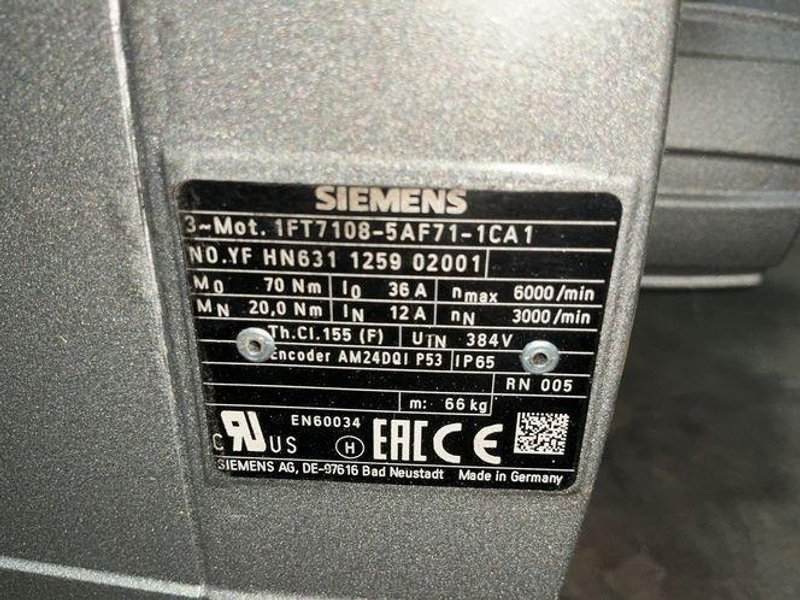 Siemens  Servo Motor - 1ft7108-5af71-1ca1