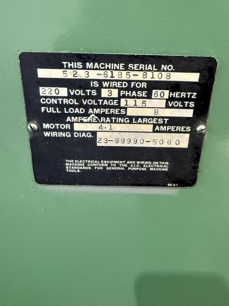6" X 18" BROWN &amp; SHARPE MICROMASTER 618 SURFACE GRINDER. STOCK # 1223724.