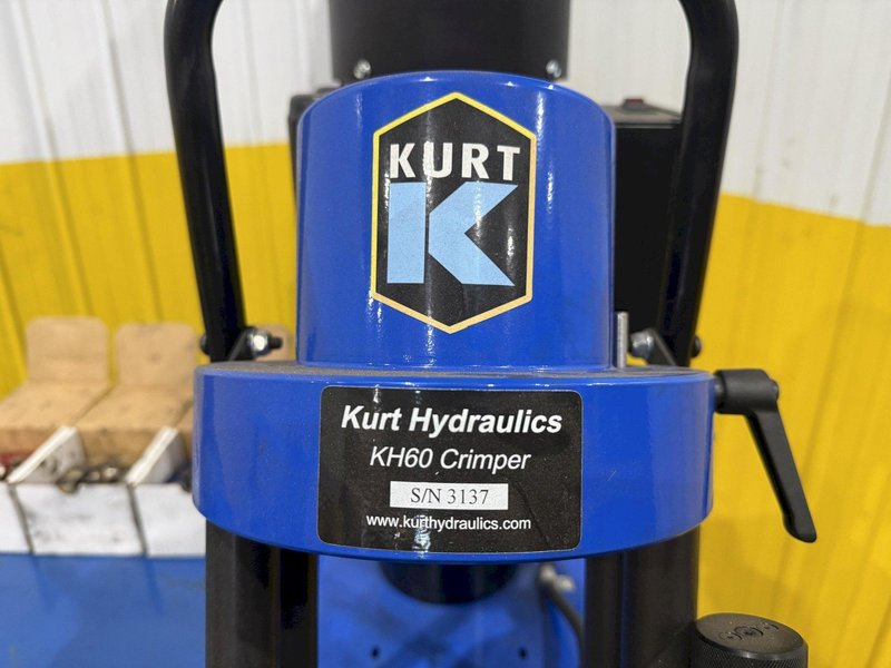 KURT HYDRAULIC HOSE CRIMPER SYSTEM, WITH TOOLING, SAW &amp; WORK BENCH: YOBRO #26220