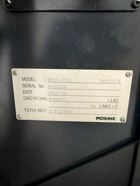 MOSNIC RD3C-112A CHIP CONVEYOR (2018). STOCK # 0776425.