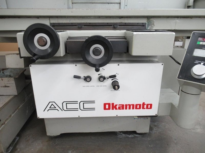 Okamoto ACC 12.24DX 3-Axis Hydraulic Surface Grinder with Incremental Down Feed, Heidenhain DRO for Cross Feed, 12"x24" Chuck, Coolant System with Paper Filtration- Auction Item