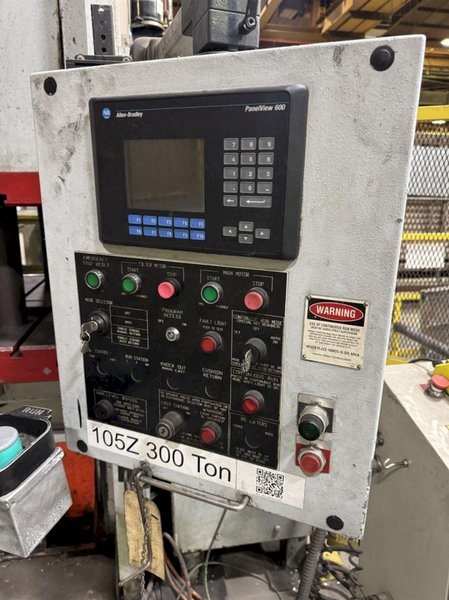 300 TON PACIFIC MODEL #300-OBL-8 102 X 48 HYDRAULIC PRESS, 12" STROKE, NEW 1999: STOCK #23476