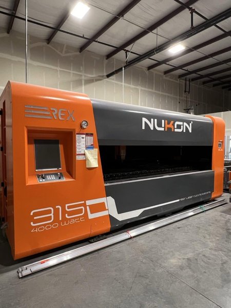 4000 Watt Nukon REX315 GX Fiber Laser, 2022 – 5’x10′ Table,  Dust Collector, Chiller