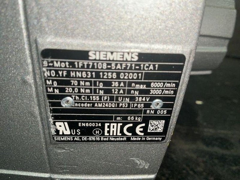 Siemens  Servo Motor  - 1ft7108-5af71-1ca1