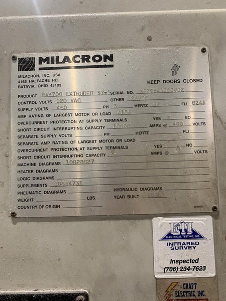 180mm Milacron/Gamma Meccanica Recycling System, Yr. 2010