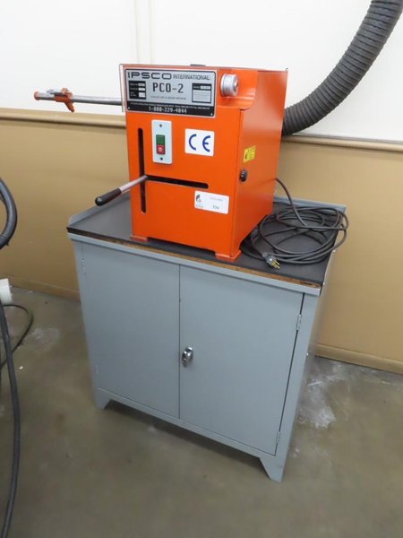 Ipsco International PCO-2 Pin Cut Off and Grinding Machine w Cabinet and Contents- Auction Item