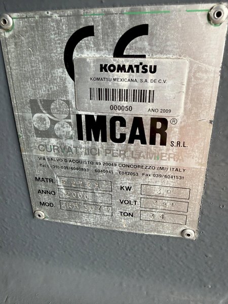 12' X 1" IMCAR MODEL 4RH 30/7 4 ROLL DOUBLE INITIAL PINCH HYDRAULIC PLATE ROLL. STOCK # 1156422