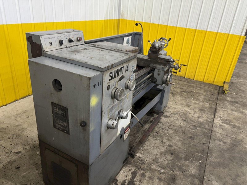 14" X 40" SUMMIT MODEL #14 ENGINE LATHE. 2" HOLE: STOCK #23258