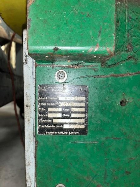 5,500 LB X 50" OD AWC MODEL #F-200 HORIZONTAL PALLET TYPE COIL REEL UNCOILER: STOCK# 3979