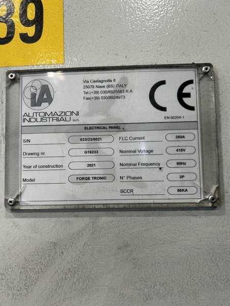 Forgetronic FT 7100HC Forging Press W/ Cefi Induction Unit (New 2021)