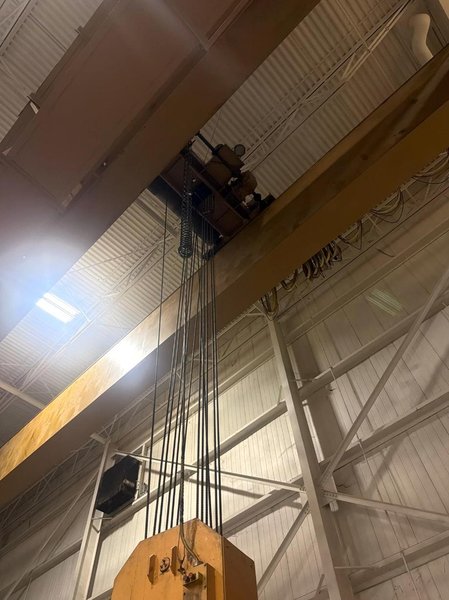 40 TON P&amp;H HARNISCHFEGER OVERHEAD DOUBLE GIRDER BRIDGE CRANE. STOCK # 1085926