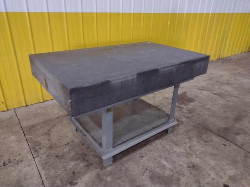 36" X 24" X 8" STARRETT BLACK PRECISION INSPECTION GRANITE SURFACE PLATE WITH STAND: STOCK 23106