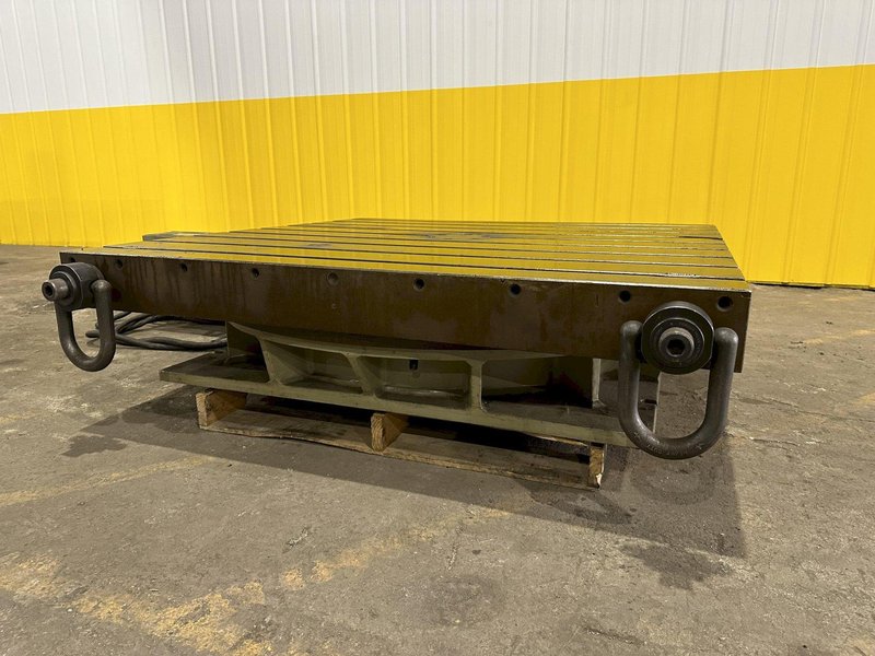 60" X 60" SHIBAURA MODEL #BFT-13CW2 T-SLOTTED ELECTRIC POWERED ROTARY TABLE: STOCK #19526