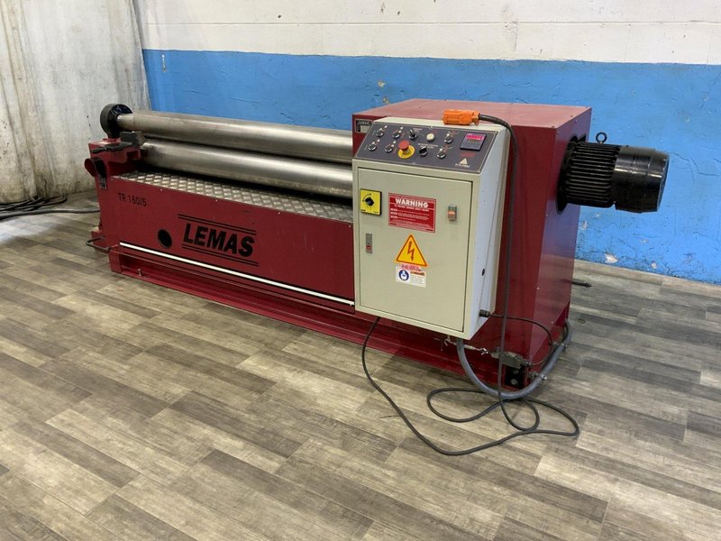 5' X 1/4" LEMAS TR‑160/5 HYDRAULIC 3 ROLL PLATE ROLLER: STOCK #81531